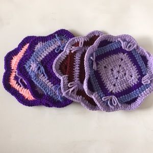 🐠 4 Handcrafted yarn pot holder/trivet/decoration